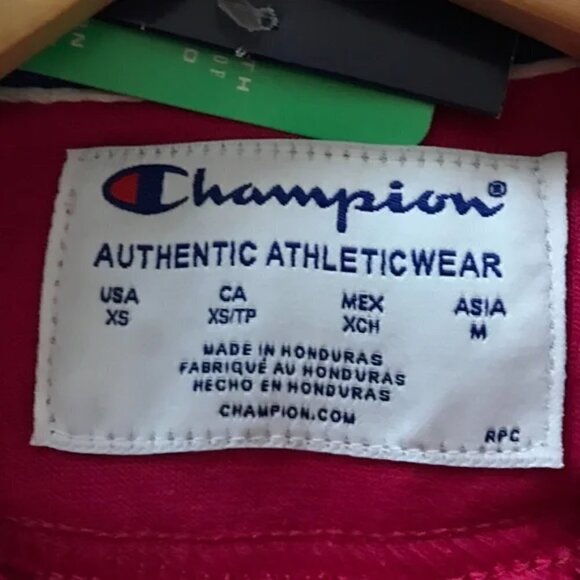 Champion Deep Raspberry Fleece Hoodie Women's Sz XS - Picture 7 of 7